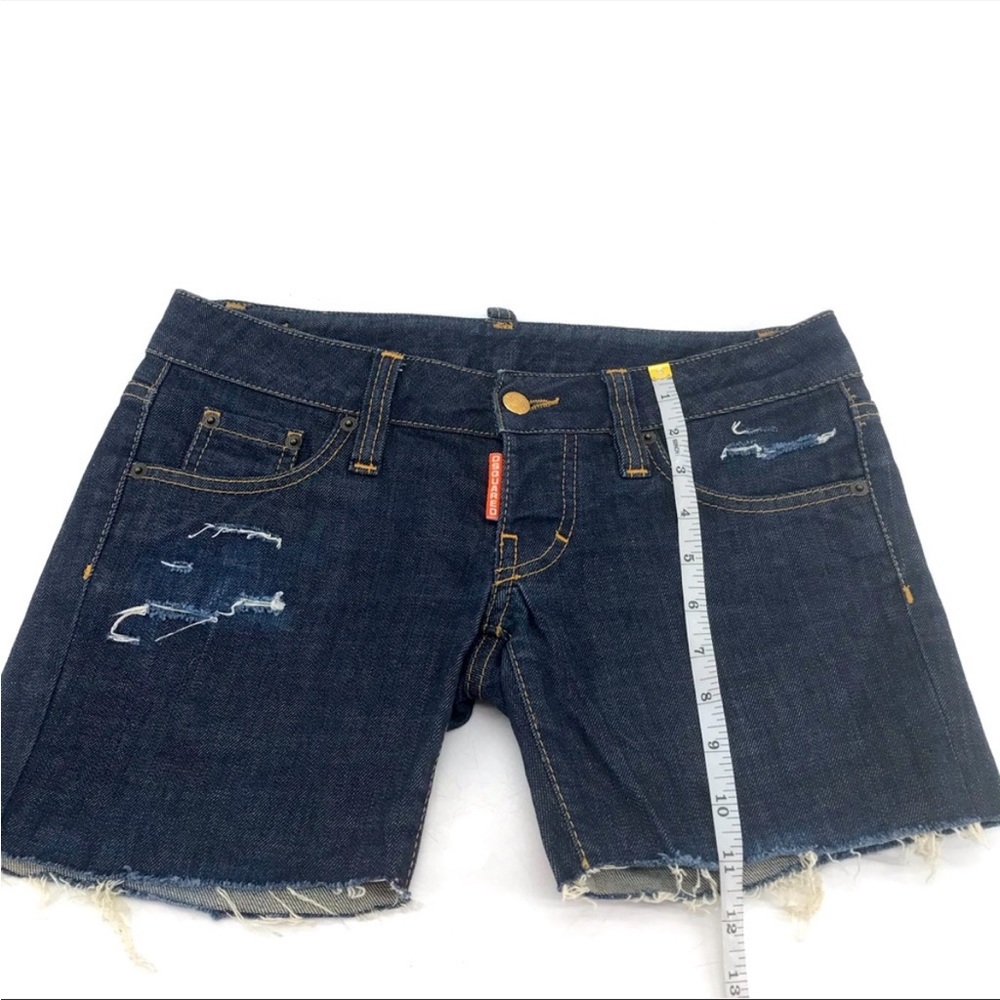 Dsquared2 Vintage Y2K Distressed Spellout Logo Button Fly Cut Off Denim …